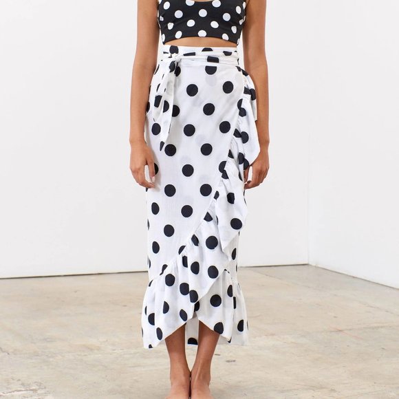 MARA HOFFMAN Eavan Polka Dot Ruffle-Hem Skirt - Picture 4 of 8